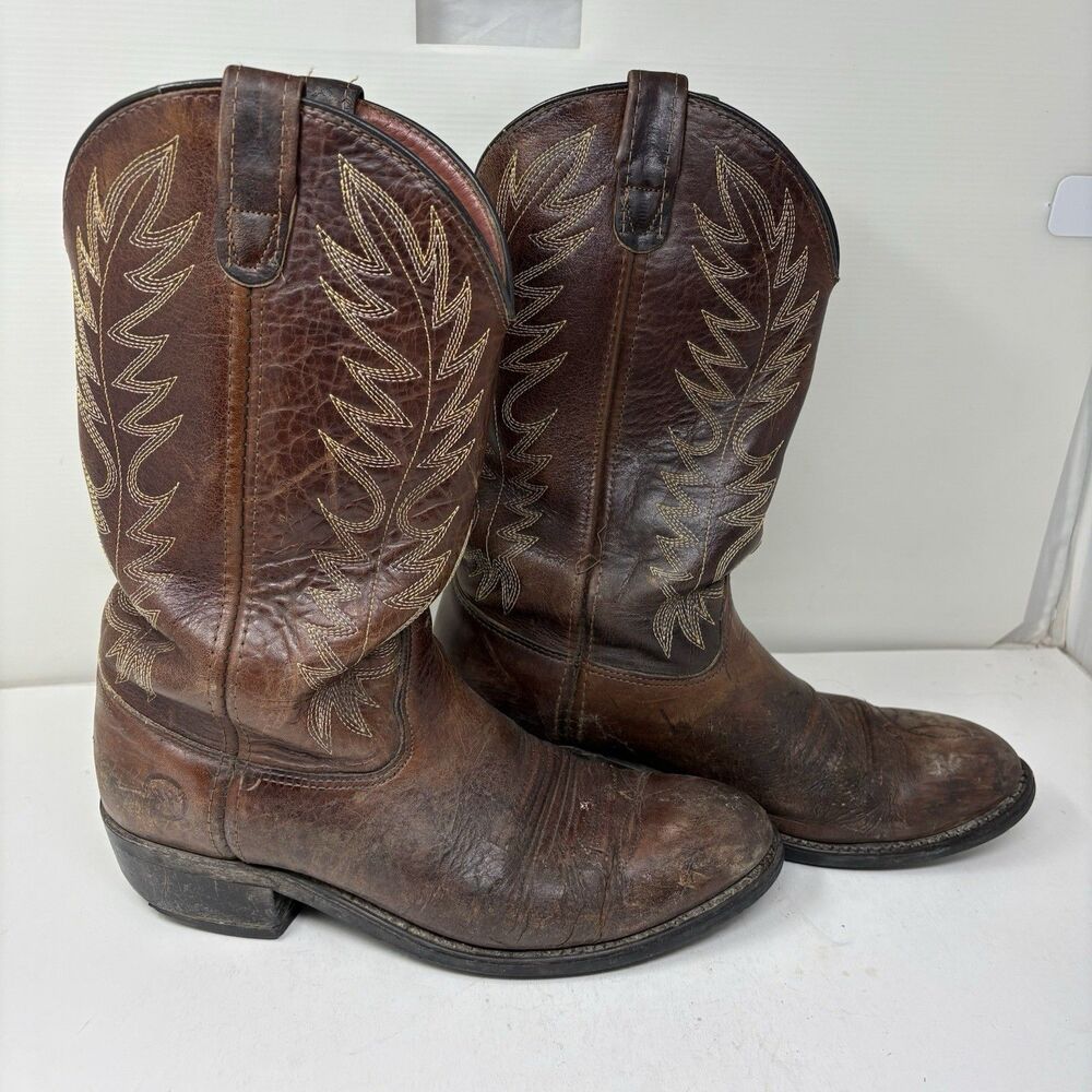Double H Work West 546 Men’s Leather Cowboy Boots 10 D 150 Abrasion Outsole